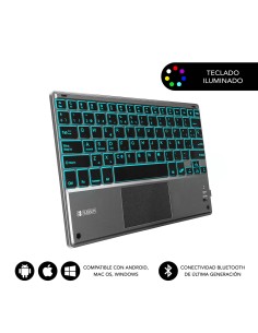 Teclado Bluetooth Smart Backlit BT Keyboard Touchpad Grey