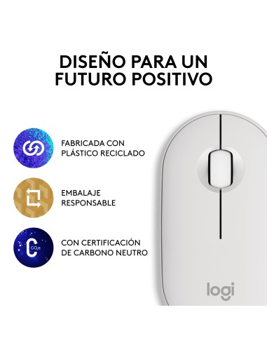 Pebble 2 M350s ratón Ambidextro RF Wireless + Bluetooth Óptico 4000 DPI