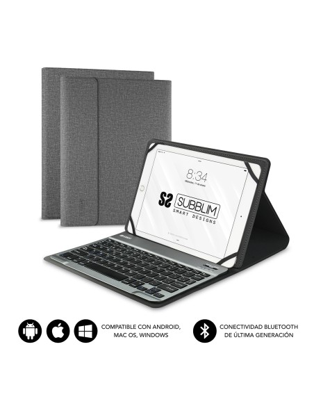 Funda con Teclado KEYTAB PRO BLUETOOTH 10,1" Grey Funda con Teclado KEYTAB PRO BLUETOOTH 10,1" Grey