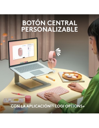 Pebble 2 M350s ratón Ambidextro RF Wireless + Bluetooth Óptico 4000 DPI