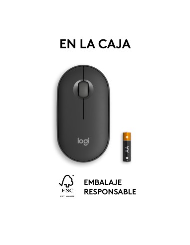 Pebble 2 M350s ratón Ambidextro RF Wireless + Bluetooth Óptico 4000 DPI