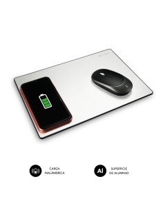 Alfombrilla con cargador Inalámbrico Mousepad Wireless Charger Aluminum Silver 10W