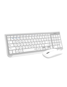 Teclado con Ratón Bluetooth + 2.4G Combo Dual Prestige Extendido Plata/Blanco
