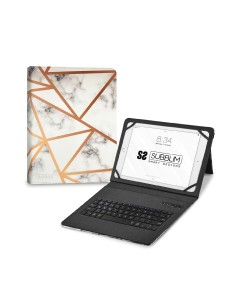 Funda con Teclado Keytab Pro BT Trendy Marmol Blanco