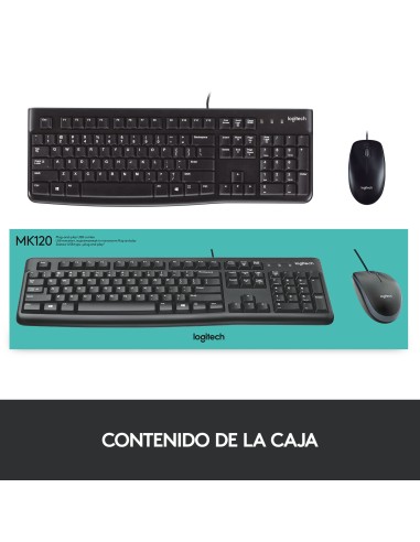 Desktop MK120 teclado Ratón incluido USB QWERTY Español Negro