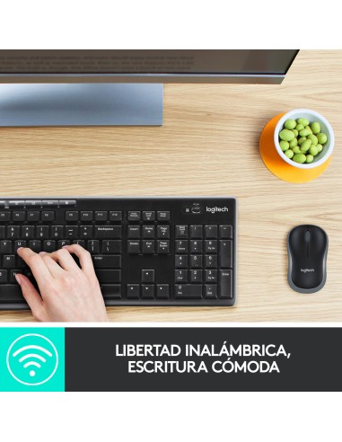 Wireless Combo MK270 teclado Ratón incluido USB QWERTY Español Negro