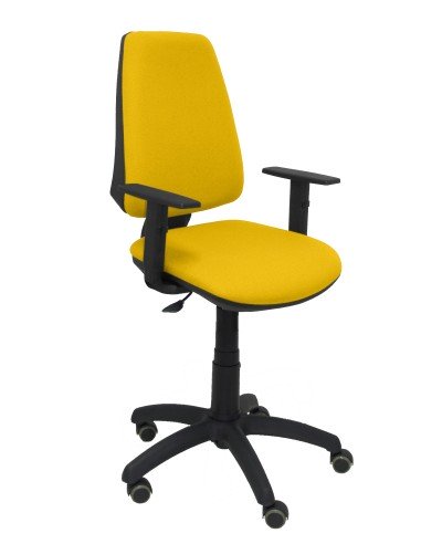 Silla Elche CP bali amarillo brazos regulables ruedas de parquet