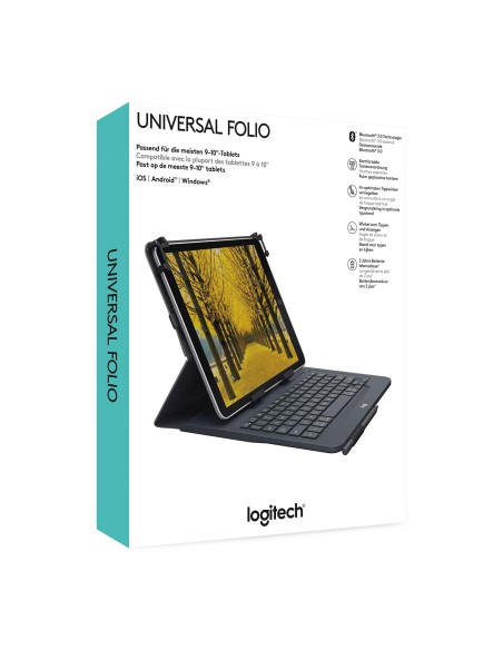 Universal Folio Negro Bluetooth QWERTY Español Universal Folio Negro Bluetooth QWERTY Español