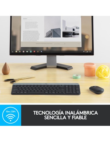 MK470 teclado Ratón incluido RF inalámbrico QWERTY Español Grafito