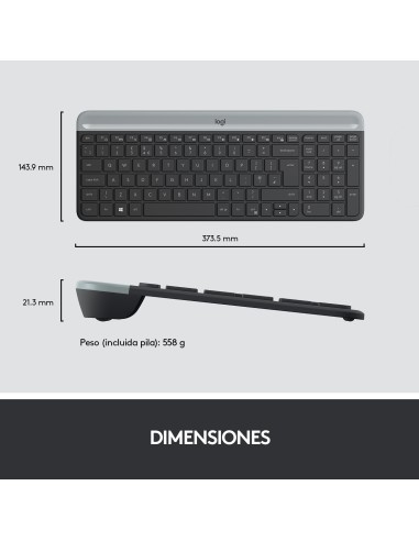 MK470 teclado Ratón incluido RF inalámbrico QWERTY Español Grafito