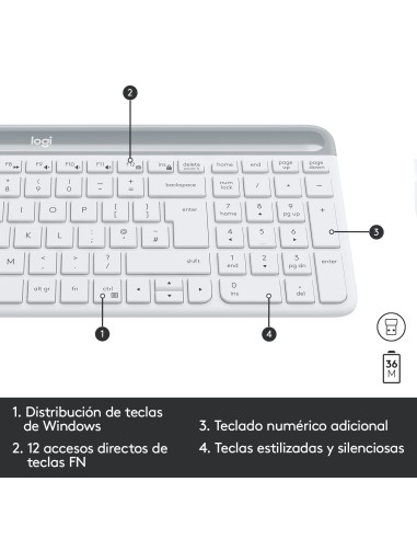 MK470 teclado Ratón incluido RF inalámbrico Español Blanco