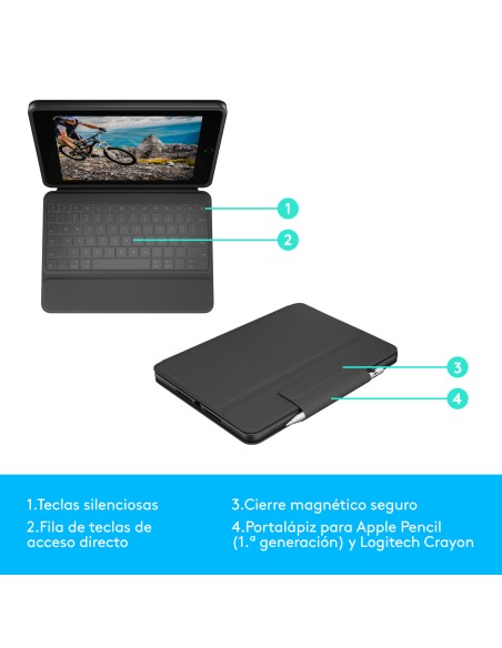 Rugged Folio Grafito Smart Connector QWERTY Español Rugged Folio Grafito Smart Connector QWERTY Español