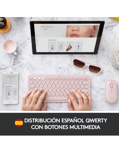K380 Multi-Device teclado Bluetooth QWERTY Español Rosa