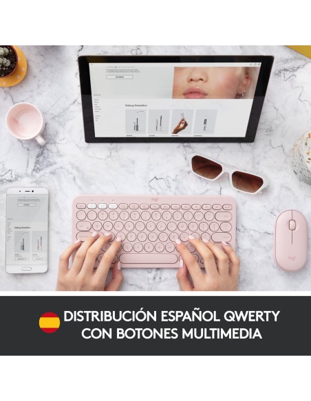 K380 Multi-Device teclado Bluetooth QWERTY Español Rosa K380 Multi-Device teclado Bluetooth QWERTY Español Rosa