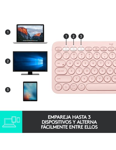 K380 Multi-Device teclado Bluetooth QWERTY Español Rosa