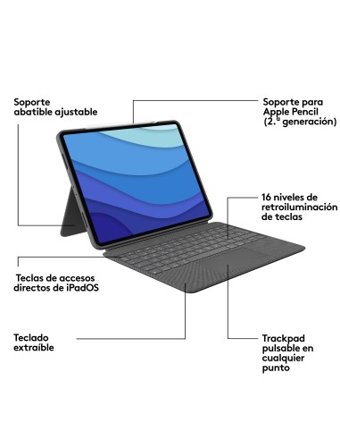 Combo Touch Gris Smart Connector QWERTY Español