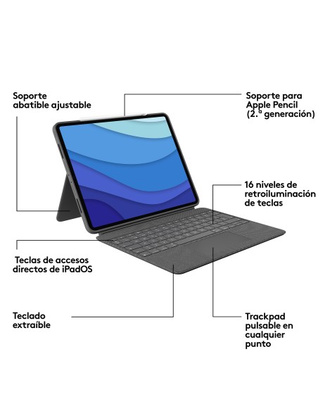 Combo Touch Gris Smart Connector QWERTY Español Combo Touch Gris Smart Connector QWERTY Español