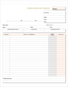 TALONARIO PEDIDOS HOLANDESA TRIPL. LOAN