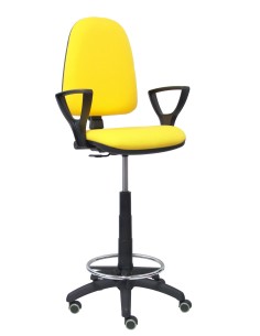 Taburete Ayna bali amarillo brazos fijos ruedas de parqué