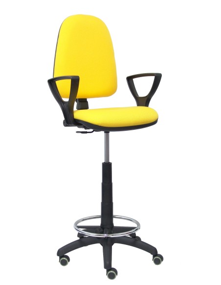 Taburete Ayna bali amarillo brazos fijos ruedas de parqué