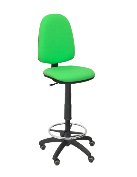 Taburete Ayna bali verde pistacho ruedas de parqué