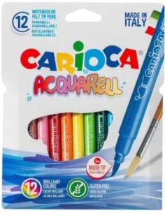 ESTUCHE 12 ROTULADORES CARIOCA ACQUARELL SUPERLAVABLES
