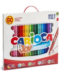 Estuche 60 rotuladores carioca joy punta 26 fina superlavable