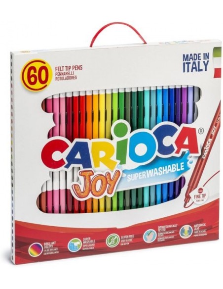 Estuche 60 rotuladores carioca joy punta 26 fina superlavable