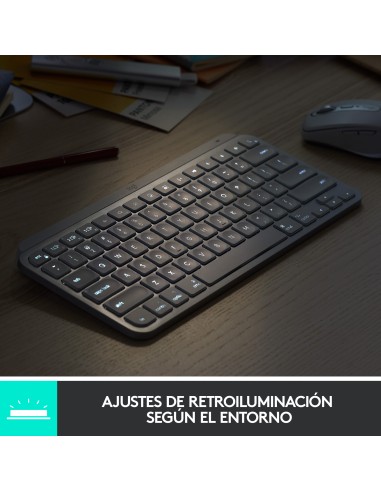 MX Keys Mini For Mac Minimalist Wireless Illuminated Keyboard teclado Bluetooth QWERTY Español Gris