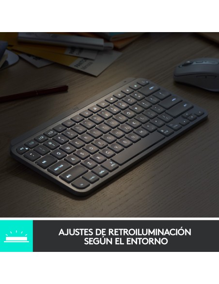 MX Keys Mini For Mac Minimalist Wireless Illuminated Keyboard teclado Bluetooth QWERTY Español Gris