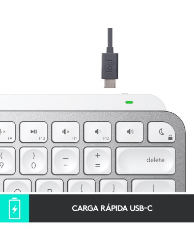 MX Keys Mini For Mac Minimalist Wireless Illuminated Keyboard teclado Bluetooth QWERTY Español Gris