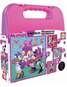 MALETA 4 PUZZLES PROGRESIVOS MINNIE 12 16 20 25