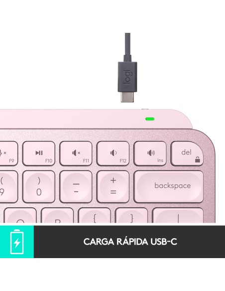 MX Keys Mini teclado RF Wireless + Bluetooth QWERTY Español Rosa MX Keys Mini teclado RF Wireless + Bluetooth QWERTY Español Rosa