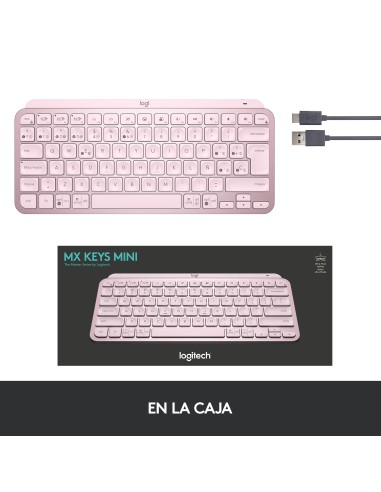 MX Keys Mini teclado RF Wireless + Bluetooth QWERTY Español Rosa