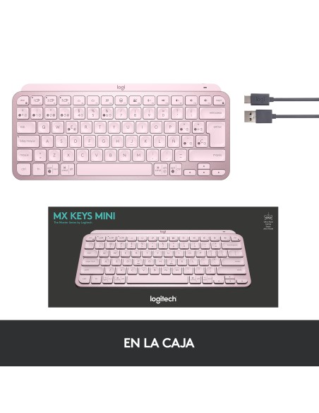 MX Keys Mini teclado RF Wireless + Bluetooth QWERTY Español Rosa MX Keys Mini teclado RF Wireless + Bluetooth QWERTY Español Rosa
