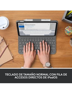 Slim Folio Gris Bluetooth QWERTY Español 2