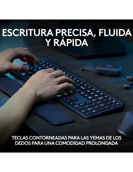 MX Keys S teclado RF Wireless + Bluetooth QWERTY Español Grafito MX Keys S teclado RF Wireless + Bluetooth QWERTY Español Grafito
