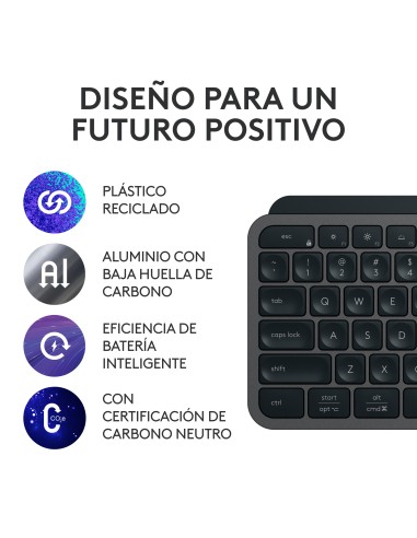 MX Keys S teclado RF Wireless + Bluetooth QWERTY Español Grafito