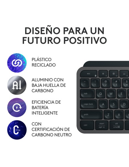 MX Keys S teclado RF Wireless + Bluetooth QWERTY Español Grafito MX Keys S teclado RF Wireless + Bluetooth QWERTY Español Grafito
