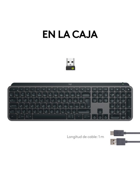 MX Keys S teclado RF Wireless + Bluetooth QWERTY Español Grafito MX Keys S teclado RF Wireless + Bluetooth QWERTY Español Grafito