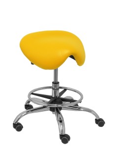 Taburete Alatoz similpiel amarillo