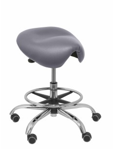 Taburete Alatoz similpiel gris medio