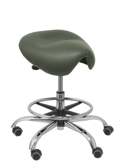 Taburete Alatoz similpiel gris oscuro