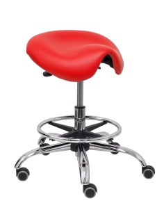 Taburete Alatoz similpiel rojo