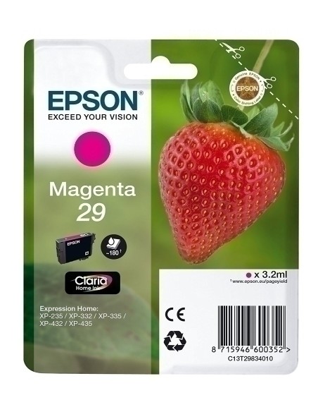 CARTUCHO EPSON T298240 MAGENTA XP235/XP332/XP3357XP4327XP435