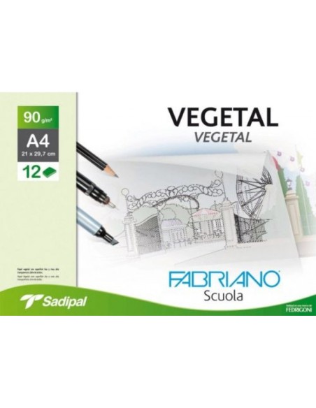 Minipack 12 hojas papel vegetal a4 90g fabriano