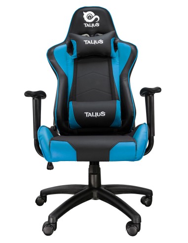 Silla Gecko gaming negra/azul, brazos fijos, butterfly, base nylon, ruedas nylon, gas clase 4