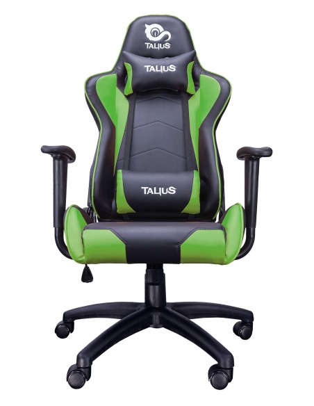 Silla Gecko gaming negra/verde, brazos fijos, butterfly, base nylon, ruedas nylon, gas clase 4