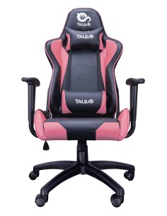 Silla Gecko gaming negra/rosa, brazos fijos, butterfly, base nylon, ruedas nylon, gas clase 4