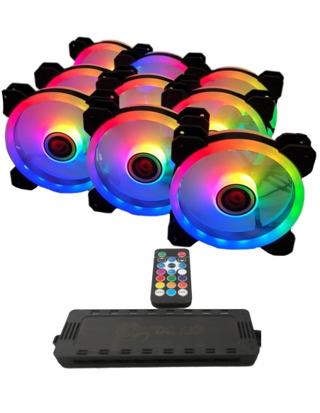 TAL-PACK09-BLK sistema de refrigeración para ordenador Carcasa del ordenador Refrigerador de aire 12 cm Negro 9 pieza(s)